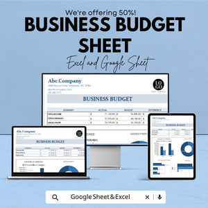 Business Budget Sheet | Editable Excel & Google Sheets Template | Financial Tracker | Income Expense Dashboard | Small Business Planner
