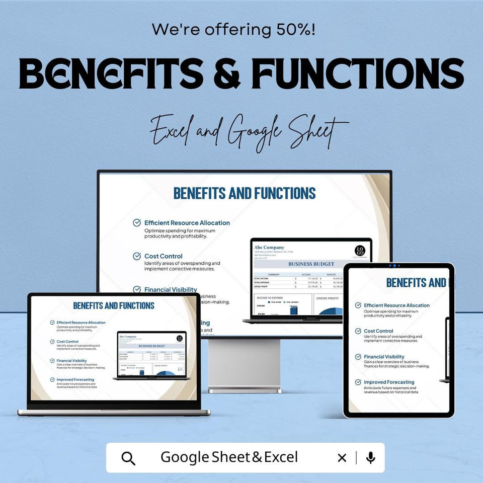 Business Budget Sheet | Editable Excel & Google Sheets Template | Financial Tracker | Income Expense Dashboard | Small Business Planner