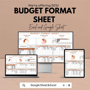 Budget Format Sheet | Monthly Budget Tracker | Google Sheet & Excel Template | Expense Tracker Spreadsheet | Financial Planning Tool