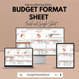 Budget Format Sheet | Monthly Budget Tracker | Google Sheet & Excel Template | Expense Tracker Spreadsheet | Financial Planning Tool