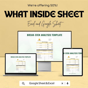 Break-Even Analysis Template | Excel & Google Sheets | Financial Planning and Profitability Tool