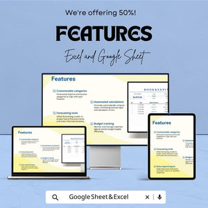 Bookkeeping Spreadsheet for Small Business | Excel & Google Sheets Template | Income Expense Tracker | Finance Budget Log | Instant Download