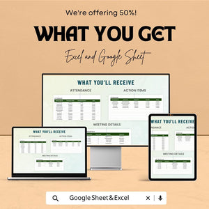 Administration Meeting Outcome Success Metrics Dashboard – Excel & Google Sheets Template for Meeting Tracking