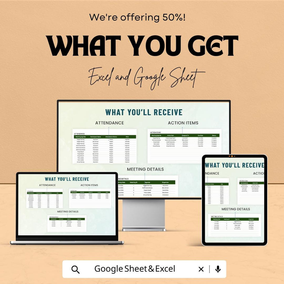 Administration Meeting Outcome Success Metrics Dashboard – Excel & Google Sheets Template for Meeting Tracking