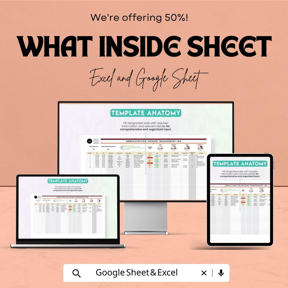 Administration Incident Management Log Sheet – Excel and Google Sheets Template for Tracking & Reporting Incidents