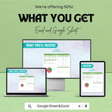 Budget Spreadsheet Template for Excel and Google Sheets – Personal and Business Budget Planner | Income & Expense Tracker | 50% Off Today!