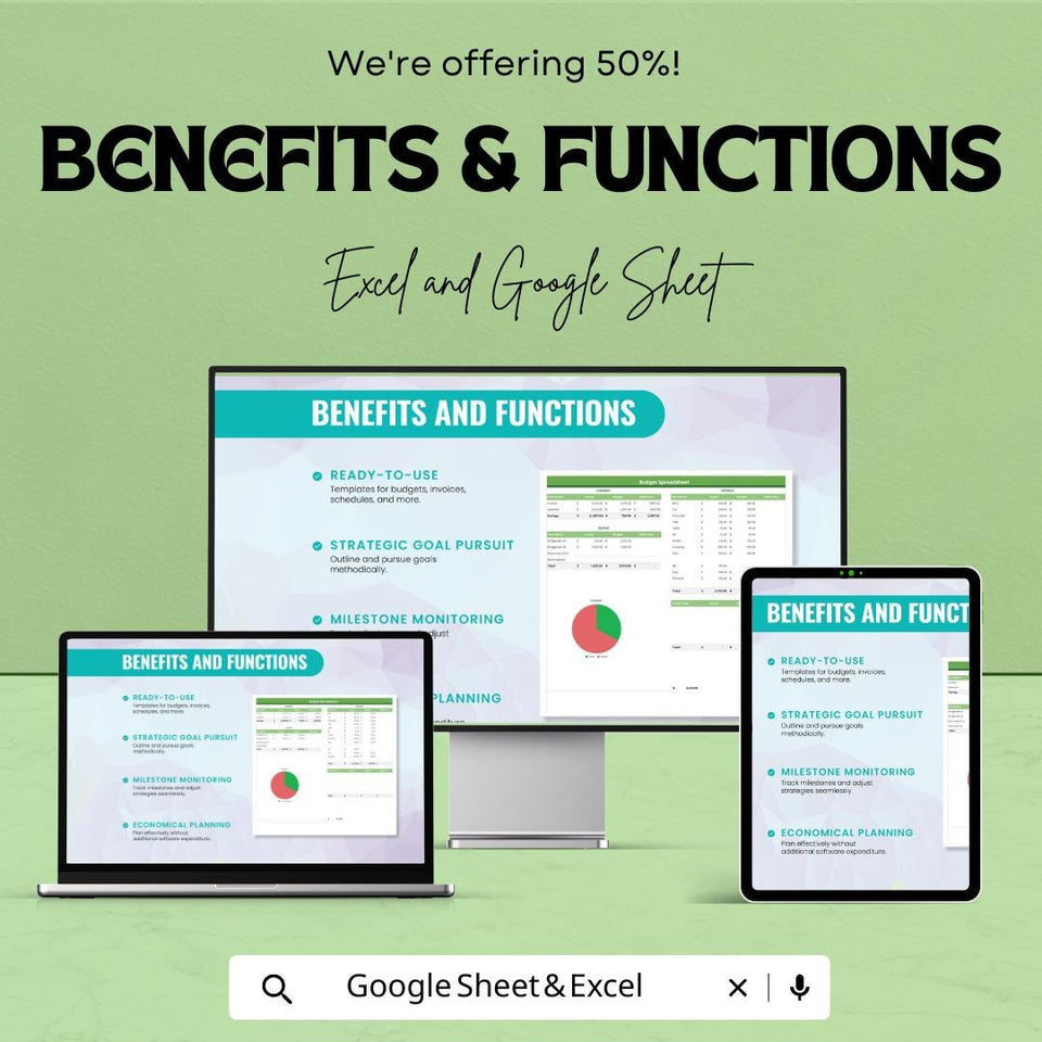 Budget Spreadsheet Template for Excel and Google Sheets – Personal and Business Budget Planner | Income & Expense Tracker | 50% Off Today!