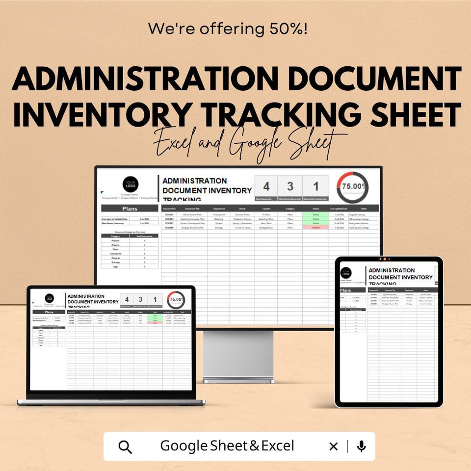 Administration Document Inventory Tracking Sheet – Google Sheets & Excel Template for Efficient Document Management