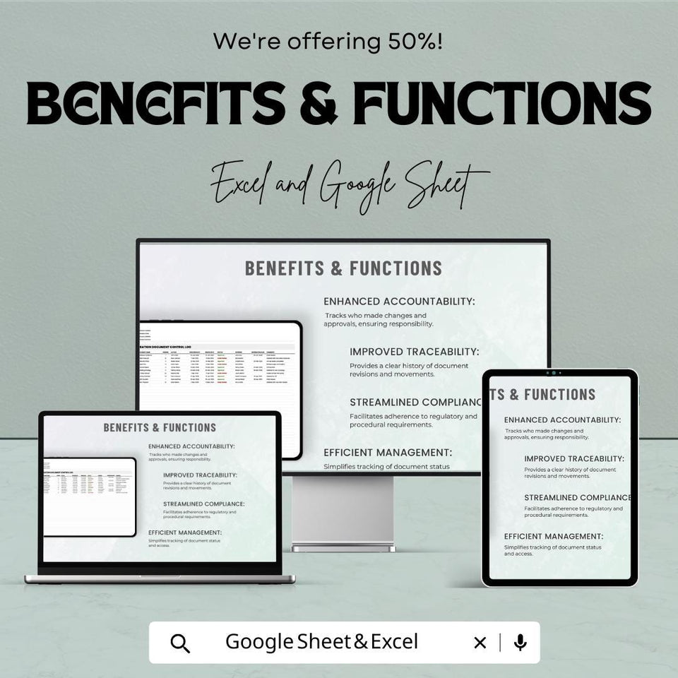 Administration Document Control Log Sheet – Excel & Google Sheets – Document Tracking, Approval Log, Revision History Tracker
