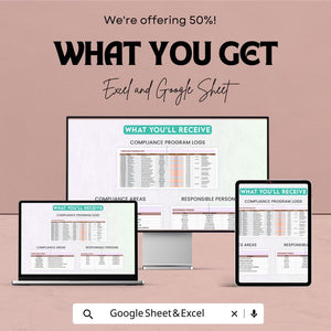 Administration Compliance Program Dashboard | Excel & Google Sheet Template for Compliance Management