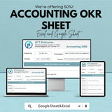 Accounting OKR Sheet | Excel & Google Sheets Goal Tracker | Objective Key Result Template | Finance OKR Planner | Editable OKR Format