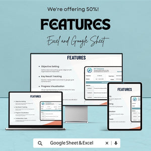 Accounting OKR Sheet | Excel & Google Sheets Goal Tracker | Objective Key Result Template | Finance OKR Planner | Editable OKR Format