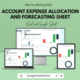 Account Expense Allocation and Forecasting Sheet – Budgeting & Expense Tracker – Excel and Google Sheet – Financial Forecasting Tool