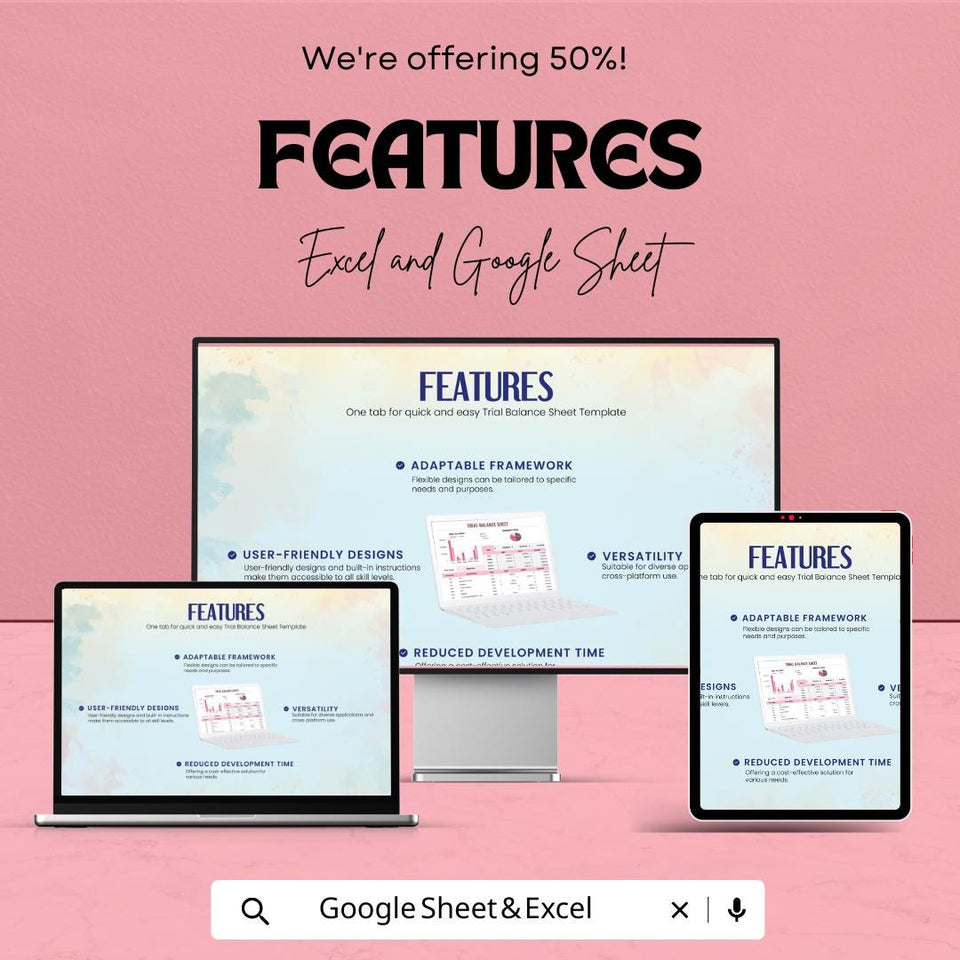 Trial Balance Sheet | Excel & Google Sheet Accounting Template | Summary Ledger with Charts | Business Finance Tracker Tool
