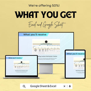 Marketing Content Distribution Tracker | Excel and Google Sheets Template | Social Media & Content Strategy Planner