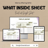 Advertising Budget Review Spreadsheet | Quarterly Marketing ROI Tracker | Excel & Google Sheet Template | Digital Download