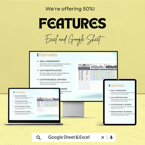 Startup Skills Inventory and Gap Analysis Sheet - Excel and Google Sheets Template for Team Assessment & Strategic Planning