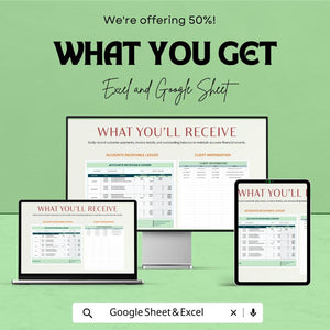 Accounts Receivable Ledger Sheet | Excel & Google Sheets | Customer Payment Tracker