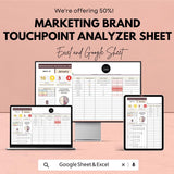 Marketing Brand Touchpoint Analyzer Sheet | Excel and Google Sheets Template for Brand Strategy | Customer Interaction Tracking & Analysis |