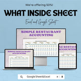 Simple Restaurant Accounting Spreadsheet | Google Sheets | Restaurant Finance Tracker | Expense & Profit Log | Digital Bookkeeping Tool