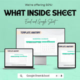 Simple Marketing Calendar Sheet | Google Sheets & Excel | Editable Content Planner | Monthly Marketing Schedule | Campaign Tracker