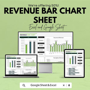 Revenue Bar Chart Template | Excel and Google Sheets | Track Sales & Analyze Revenue Trends