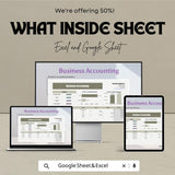 Business Accounting Spreadsheet - Excel & Google Sheet - Track Income, Expenses, and Profit - 50% Off