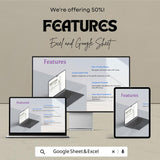 Business Accounting Spreadsheet - Excel & Google Sheet - Track Income, Expenses, and Profit - 50% Off