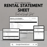 Rental Statement Template | Google Sheets & Excel | Rent Ledger | Tenant Account Summary | Instant Download