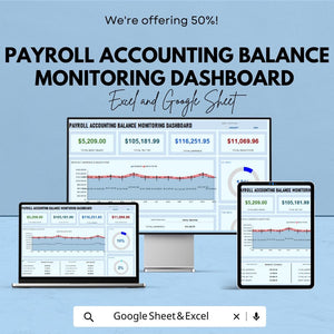 Payroll Accounting Dashboard | Excel & Google Sheets | Payroll Balance Monitor | HR Salary Tracker | Instant Download Template