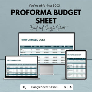 Proforma Budget Sheet Template - Excel and Google Sheets for Financial Planning & Forecasting