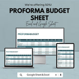 Proforma Budget Sheet Template - Excel and Google Sheets for Financial Planning & Forecasting