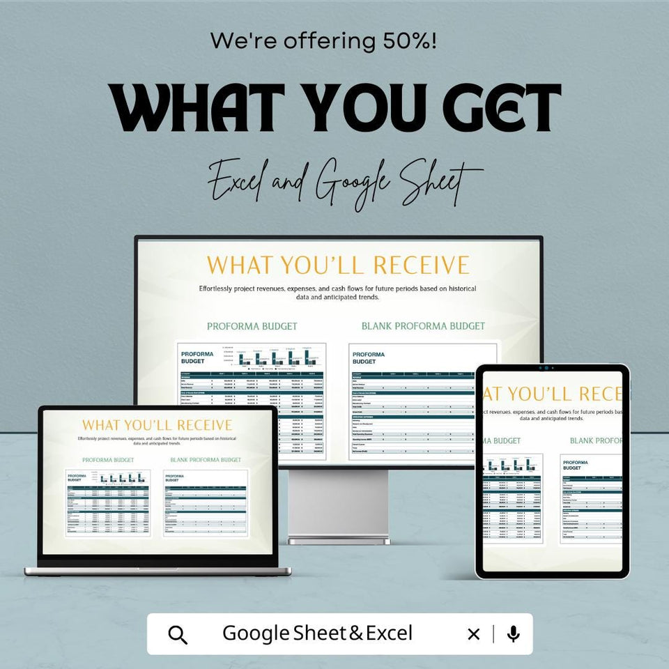 Proforma Budget Sheet Template - Excel and Google Sheets for Financial Planning & Forecasting
