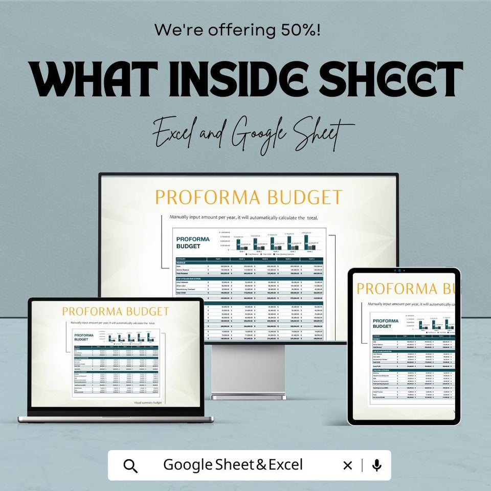 Proforma Budget Sheet Template - Excel and Google Sheets for Financial Planning & Forecasting