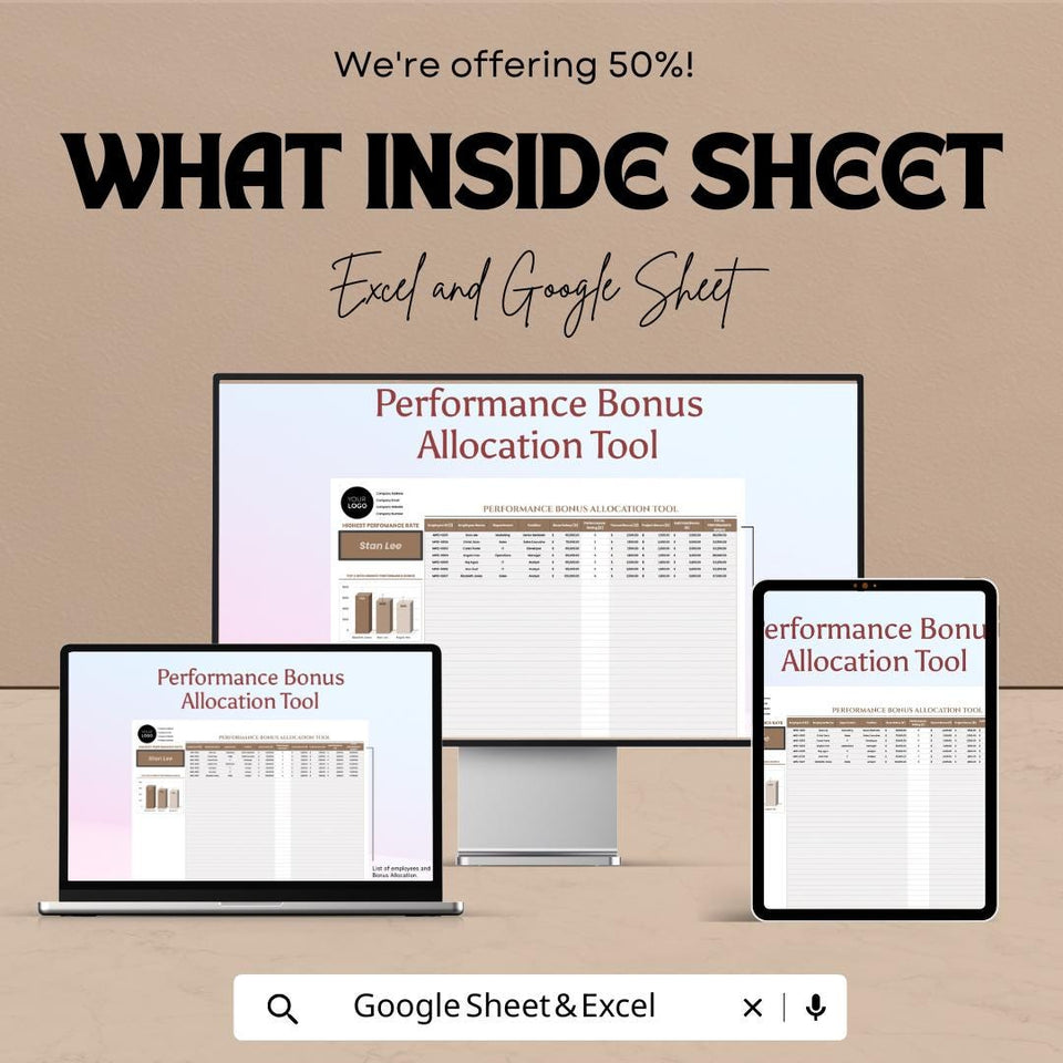 Performance Bonus Allocation Tool | Google Sheets | HR Bonus Distribution Tracker | Employee Bonus Calculator | Business Bonus Allocation