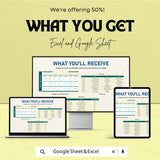 Budget-Friendly Meal Plan Sheet | Excel & Google Sheet Template for Smart Meal Planning