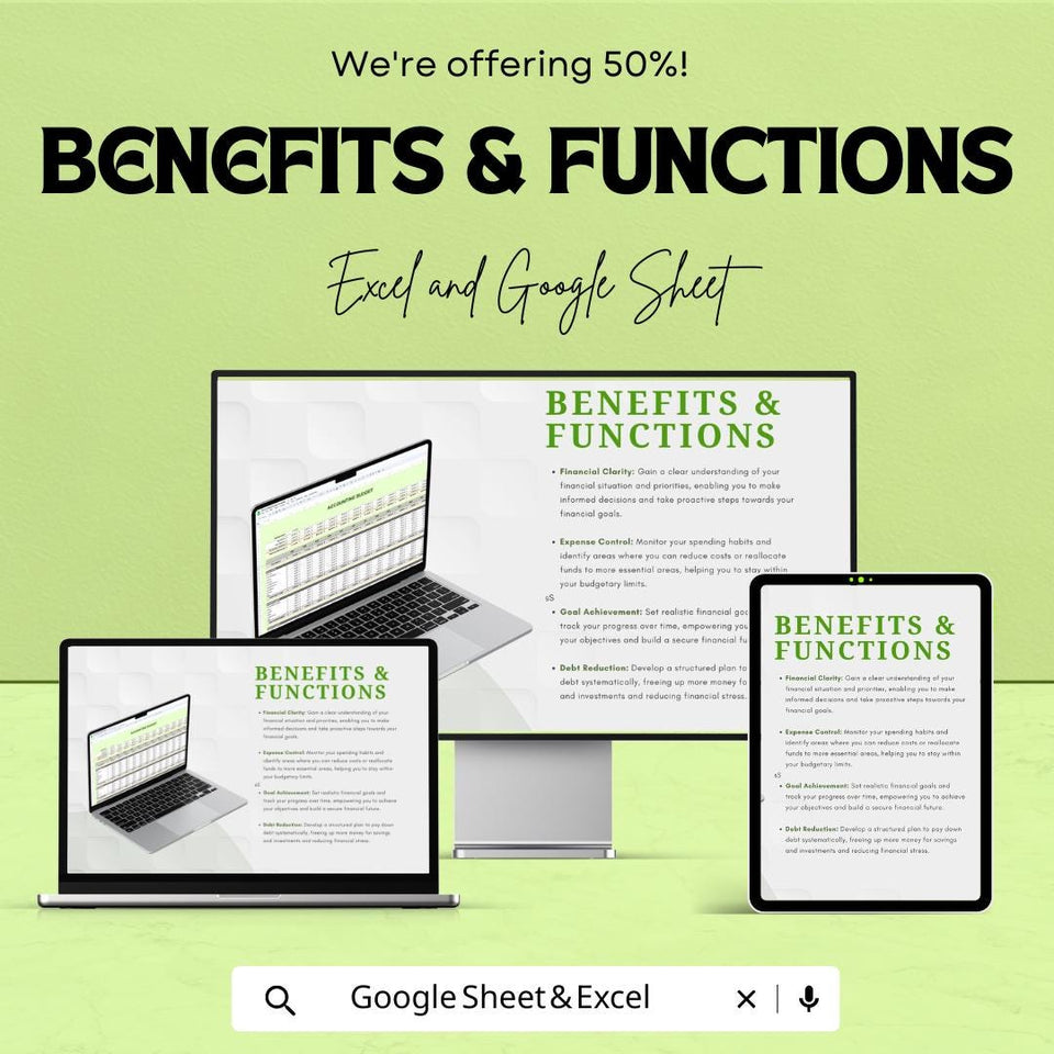 Accounting Budget Sheet – Excel and Google Sheet Template for Financial Management, Expense Tracking & Budgeting