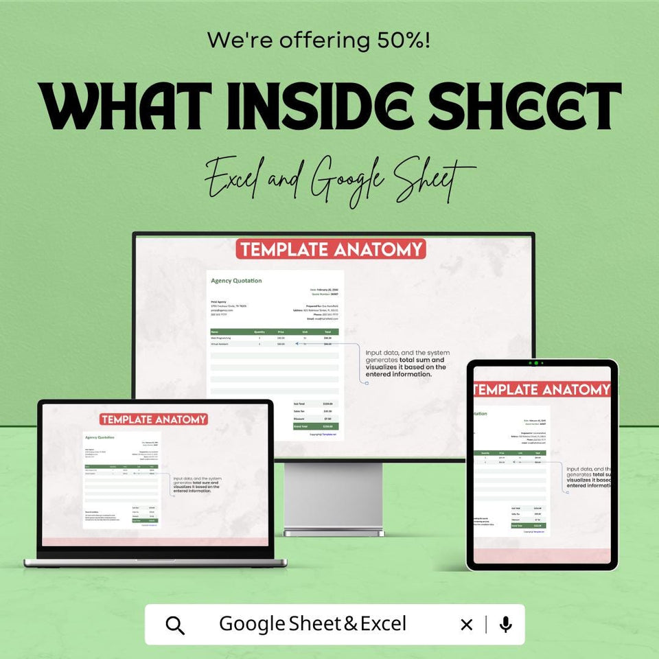 Agency Quotation Format Sheet | Professional Excel & Google Sheets Template for Agencies | Instant Download