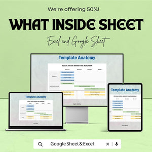 Social Media Marketing Roadmap Sheet | Google Sheets Template | Strategic Marketing Plan | Social Media Planner | Quarterly Marketing