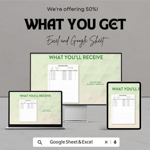 Raffle Sign in Sheet | Excel & Google Sheet Template | Event Registration | Ticket Purchase Tracker | Customizable Sign-Up Form
