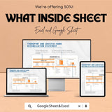 Transport and Logistics Bank Reconciliation Statement | Excel and Google Sheet Template | Financial Tracker | Digital Download
