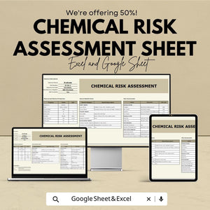 Chemical Risk Assessment Sheet - Google Sheet Template for Workplace Safety | Hazard Identification, Exposure Assessment & Risk Control