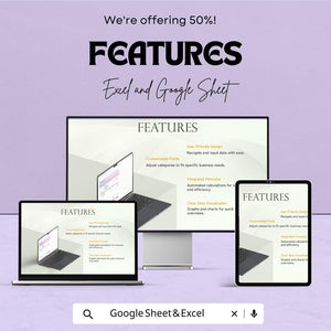 Basic Commercial Invoice Sheet - Excel & Google Sheets Template for Professional Invoicing, Customizable Invoice Generator - 50% Off