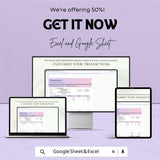 Basic Commercial Invoice Sheet - Excel & Google Sheets Template for Professional Invoicing, Customizable Invoice Generator - 50% Off