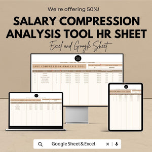Salary Compression Analysis Tool | HR Salary Equity Excel & Google Sheet | Compensation Management Tracker | HR Dashboard