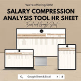 Salary Compression Analysis Tool | HR Salary Equity Excel & Google Sheet | Compensation Management Tracker | HR Dashboard