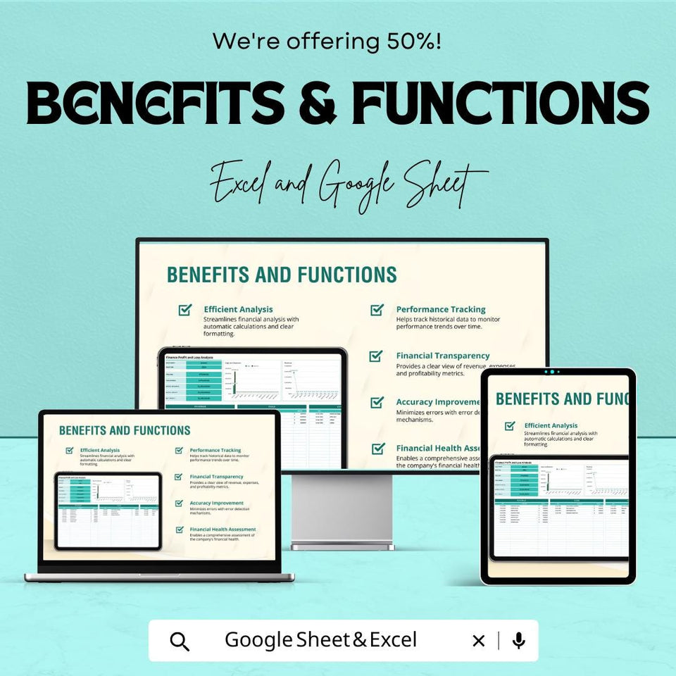 Profit and Loss Budget Sheet – Excel & Google Sheets | Automated Business Tracker | Digital Download