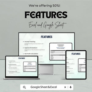 Profit and Loss Statement Sheet | Excel and Google Sheets | Business Finance Tracker | Printable P&L Template | Small Business Accounting
