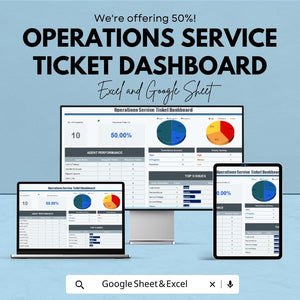 Operations Service Ticket Dashboard | Excel & Google Sheets | Helpdesk Tracker | Performance Metrics Sheet | Issue Resolution Log