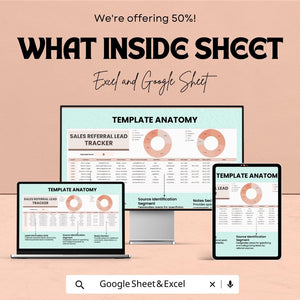 Sales Referral Lead Tracker Sheet - Excel and Google Sheets Template | 50% Off | Track, Convert & Nurture Leads